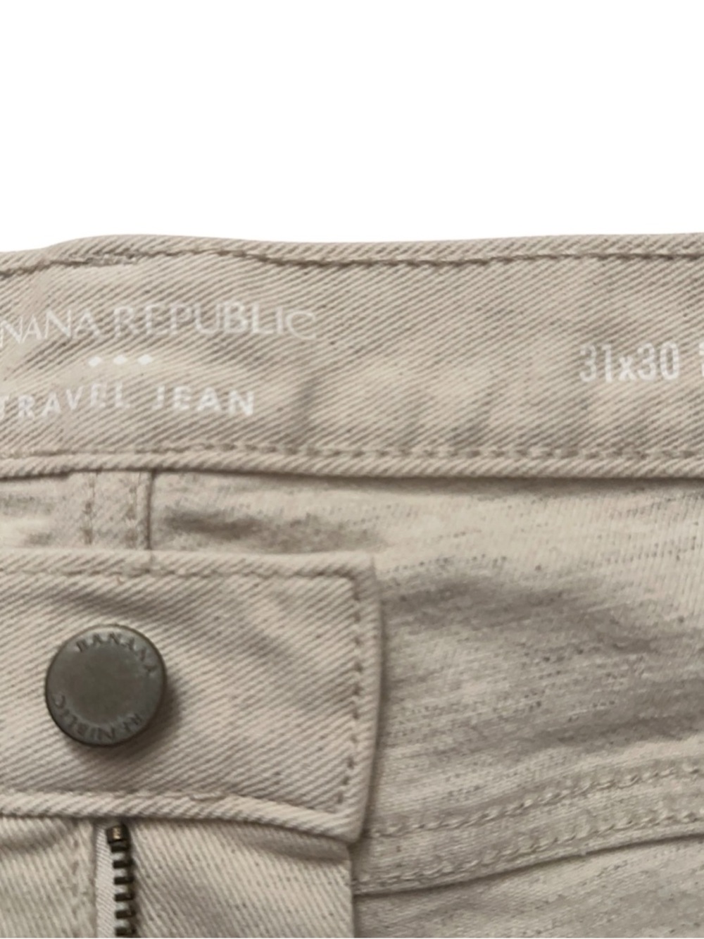 Banana Republic Travel Jeans Mens 31x30 Slim Fit Stretch 5-Pockets Cream White - Picture 5 of 6